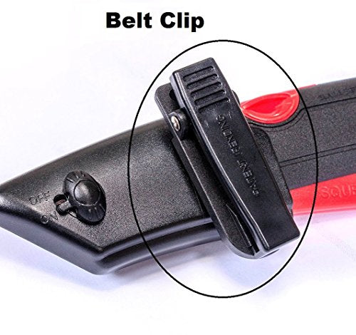 Easy Cut Modern Box Cutter 3 Blade Depth Setting Squeeze Trigger and Edge Guides Holster Lanyard Extra Blade - 1000 Orange