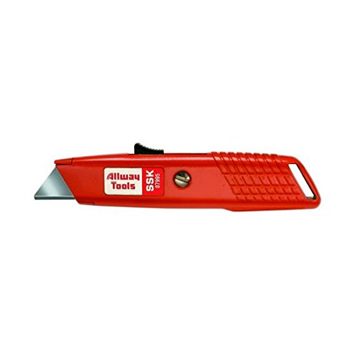 Allway Tools Metal Self Retracting Safety Knife with 3 Blades