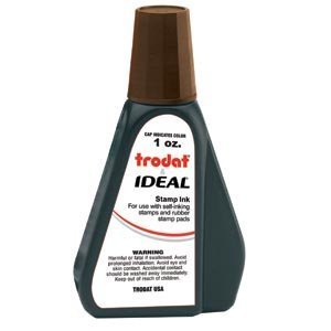 Self-Inking Stamp Ink - 1oz Refill Bottle- Brown by Stamp Refill Ink