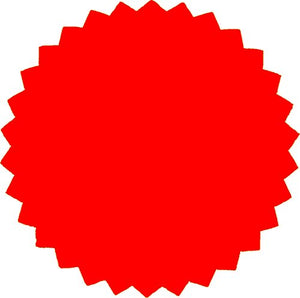 2 Inch Blank Embosser Seals - Red (300 Pack)