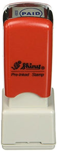 Shiny "Paid" Round Stock Stamp, Blue (HS030)