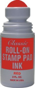 Roll-on Stamp Pad Ink - Red