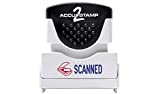 ACCU-STAMP2 Message Stamp with Shutter, 2-Color, SCANNED, 1-5/8" x 1/2" Impression, Pre-Ink, Blue and Red Ink (035606)