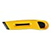 Plastic Utility Knife w/Retractable Blade & Snap Closure, Yellow, Sold as 1 Each