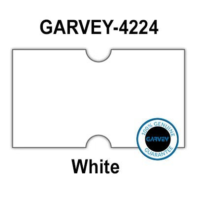 240,000 GENUINE GARVEY 2112 White General Purpose Labels: full case - no security cuts [compatible with Motex MX-5500, Towa 1 Line, Jolly, Hallo, Freedom and Impressa 2112 Punch Hole (PH) Labelers]