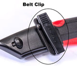 Modern Box Cutter, extra tape cutter at back, dual side edge guide, 3 blade depth setting, 2 blades and holster - Red Color 2000