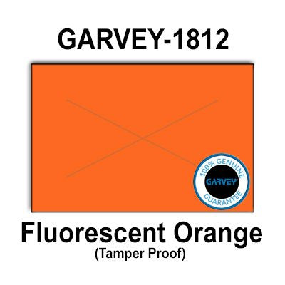 280,000 Genuine GARVEY 1812 Fluorescent Orange General Purpose Label: Full case - 20 Ink Rollers - Tamper Proof Security cuts