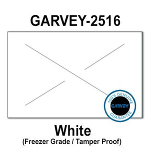 160,000 GENUINE GARVEY 2516 White Freezer Grade Adhesive Labels: full case - 20 ink rollers - tamper proof security cuts