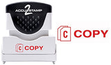 ACCU-STAMP2 Message Stamp with Shutter, 1-Color, COPY, 1-5/8" x 1/2" Impression, Pre-Ink, Red Ink (035594)