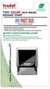 Trodat 2-Color Self-inking Stock Stamp - PAST DUE - Red/Blue Ink
