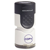 ACCUSTAMPamp;reg; - Accustamp Pre-Inked Round Stamp with Microban, COPY, 5/8amp;quot; dia, Blue - Sold As 1 Each - Built-in Microban antimicrobial protection inhibits the growth of stain and odor causing bacteria.