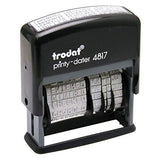 Trodat Printy 4817 Self-Inking Economy 12-Message and Date Stamp, Black 5 Pack