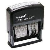 Trodat Printy 4817 Self-Inking Economy 12-Message and Date Stamp, Black 4 Pack