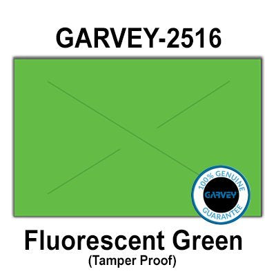 160,000 Genuine GARVEY 2516 Fluorescent Green General Purpose Labels: Full case - 20 Ink Rollers - Tamper Proof Security cuts