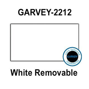 220,000 Genuine GARVEY 2212 White Removable Labels: Full Case - 20 Ink Rollers - no Security cuts