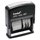 Trodat Printy 4817 Self-inking Economy 12-Message and Date Stamp, Black