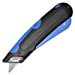 Easycut Cutter Knife w/Self-Retracting Safety-Tipped Blade, Black/Blue