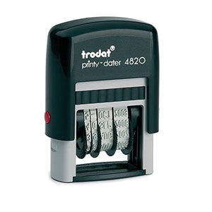 Trodat Economy Self-Inking Date Stamp, Stamp Impression Size: 3/8 x 1-1/4 Inches, Black (E4820) (2, Each)