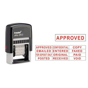 Trodat - Self-Inking Stamps, 12-Message, Self-Inking, 1 1/4 x 3/8, Red E4822 (DMi EA