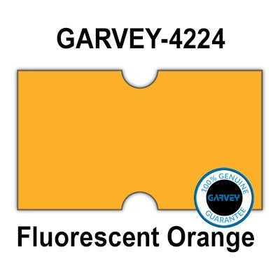 240,000 GENUINE GARVEY 2112 FL Orange General Purpose Labels: full case - no security cuts [compatible w/Motex MX-5500, Towa 1 Line, Jolly, Hallo, Freedom and Impressa 2112 Punch Hole (PH) Labelers]
