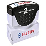 ACCU-STAMP2 Message Stamp with Shutter, 2-Color, FILE COPY, 1-5/8" x 1/2" Impression, Pre-Ink, Red and Blue Ink (035524)