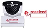 ACCU-STAMP2 Message Stamp with Shutter, 1-Color, RECEIVED, 1-5/8" x 1/2" Impression, Pre-Ink, Red Ink (035570)