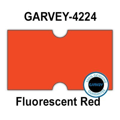 240,000 Genuine GARVEY 2112 FL Red General Purpose Labels: Full case - no Security cuts [Compatible w/Motex MX-5500, Towa 1 Line, Jolly, Hallo, Freedom and Impressa 2112 Punch Hole (PH) Labelers]