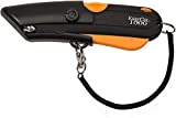 Modern Box Cutter, 3 Blade Depth Setting, Squeeze Trigger and Edge Guides, Holster, Lanyard, Extra Blade - 1000 Orange