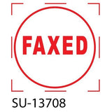 Shiny "Faxed" Round Stock Stamp, Red (HS032)