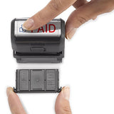 Paid Trodat Printy 4912 Self-Inking Two Color Stock Message Stamp