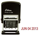 Shiny Self-Inking Rubber Date Stamp - S-400 - RED Ink (42516-R)
