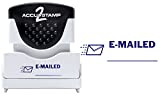ACCU-STAMP2 Message Stamp with Shutter, 1-Color, E-MAILED, 1-5/8" x 1/2" Impression, Pre-Ink, Blue Ink (035577)