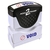 ACCU-STAMP2 Message Stamp with Shutter, 2-Color, VOID, 1-5/8" x 1/2" Impression, Pre-Ink, Blue and Red Ink (035539)