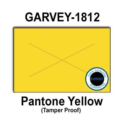 280,000 GENUINE GARVEY 1812 Yellow General Purpose Labels: full case - 20 ink rollers - tamper proof security cuts