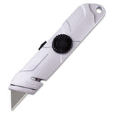 CONSOLIDATED STAMP 91479 Self-Retracting Utility Knife, Silver Metal Handle