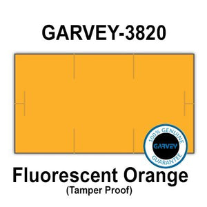 255,000 Genuine GARVEY 1910 Fluorescent Orange General Purpose Labels: Full case - 15 Ink Rollers - Tamper Proof Security cuts [Compatible with Monarch Price Guns]