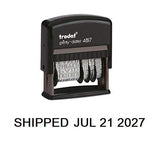 Trodat Rotating Stock Message Phrase Dater Self-Inking Rubber Stamp - Answered, Checked, Back Ordered, Delivered, Cancelled, Entered, Billed, Paid, Received, Shipped, Charged, FAXED (Black)