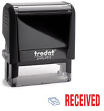 Trodat 2-Color Self-inking Stock Stamp - RECEIVED - Red/Blue Ink