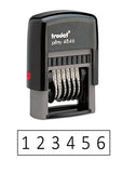 Trodat .125" x .6875" 6 Digit Self-Inking Numberer Rubber Stamp (Black)