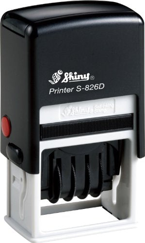 Shiny Self-inking Date Stamp with Optional Paid, Received, Faxed or Scanned Text
