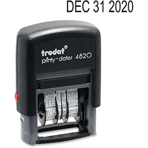 Trodat Printy Economy Date Stamp, Self-Inking, Stamp Impression Size: 3/8 x 1-1/4 Inches, Black (E4820)