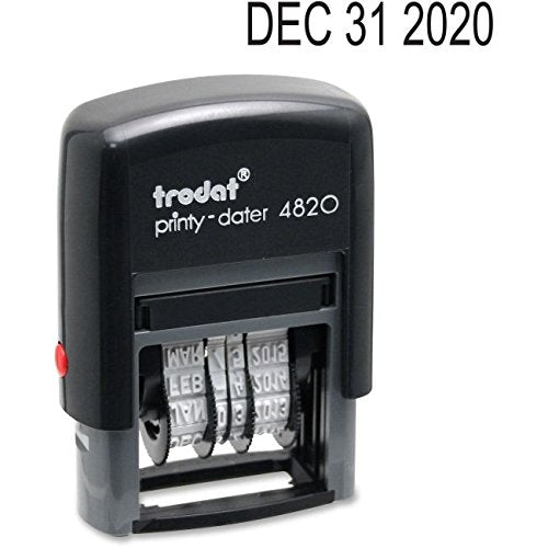 Trodat Printy Economy Date Stamp, Self-Inking, Stamp Impression Size: 3/8 x 1-1/4 Inches, Black (E4820)