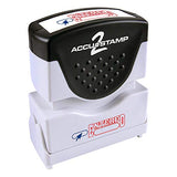 ACCU-STAMP2 Message Stamp with Shutter, 2-Color, ENTERED, 1-5/8" x 1/2" Impression, Pre-Ink, Red and Blue Ink (035544)