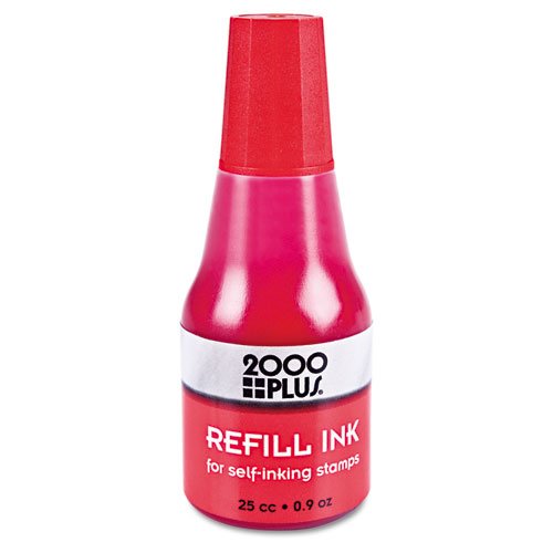 2000 PLUS Self-Inking Refill Ink, Red, .9 oz. Bottle, Sold as 1 Each