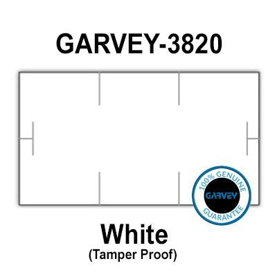 510,000 (2 Cases) GENUINE GARVEY 1910 White General Purpose Labels: 30 ink rollers - tamper proof security cuts [compatible with Monarch Price Guns]
