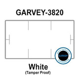 510,000 (2 Cases) GENUINE GARVEY 1910 White General Purpose Labels: 30 ink rollers - tamper proof security cuts [compatible with Monarch Price Guns]