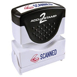 ACCU-STAMP2 Message Stamp with Shutter, 2-Color, SCANNED, 1-5/8" x 1/2" Impression, Pre-Ink, Blue and Red Ink (035606)