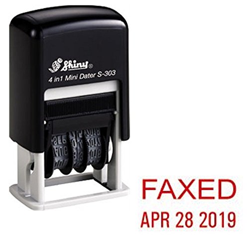 Shiny Self-Inking Rubber Date Stamp - FAXED - S-303 - RED INK (42511-R-FAXED) by Shiny