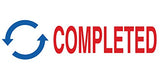 ACCU-STAMP2 Message Stamp with Shutter, 2-Color, COMPLETED, 1-5/8" x 1/2" Impression, Pre-Ink, Red and Blue Ink (035538)