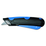 COSCO 091508 Easycut Cutter Knife w/Self-Retracting Safety-Tipped Blade, Black/Blue(Limited edition)